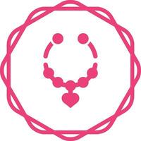 Heart Shaped Necklace Vector Icon