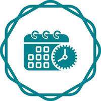 Calendar with clock Vector Icon