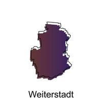 Map of Weiterstadt illustration design. German Country World Map International vector template