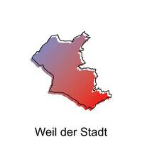 mapa de bien der ciudad ilustración diseño. alemán país mundo mapa internacional vector modelo