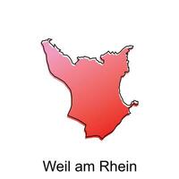 Map of Weil am Rhein illustration design. German Country World Map International vector template