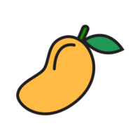 Fresh mango and leaf icon png