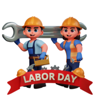 3D Character Illustration Labor Day png