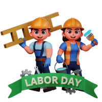 3D Character Illustration Labor Day png