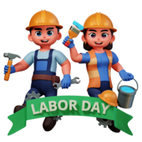 3D Character Illustration Labor Day png