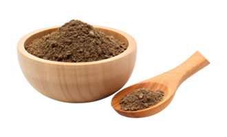 Fresh organic delicious cubeb pepper powder isolated on transparent background. Cubeb peppercorns powder png aI generated