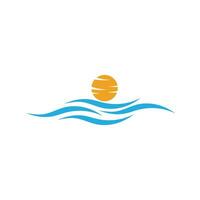 Sea wave logo vector business element and symbol