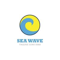 Sea wave logo vector business element and symbol