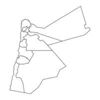 Jordan map with administrative divisions. vector