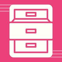 Filing cabinet with open door Vector Icon