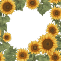 Transparent Sunflowers Frame Border png