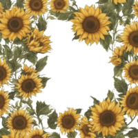 Transparent Sunflowers Frame Border png