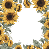 Transparent Sunflowers Frame Border png