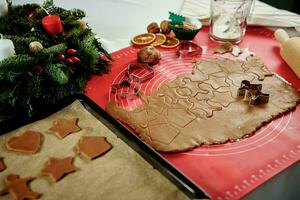 Raw dough for gingerbread cookies photo