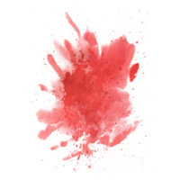 Bright red, scarlet blood stain with splashes for the design and decor of the day of the dead, Halloween. Watercolor illustration, hand drawn. Isolated object png