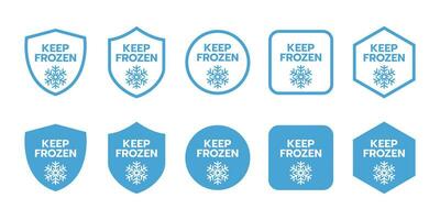 Keep Frozen Vector Sign for Package. Labels for frozen product isolated on white background