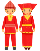 couple portant Indonésie traditionnel tissu png