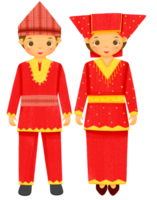 Pareja vistiendo Indonesia tradicional paño png