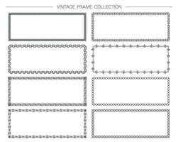 Rectangular Decorative Vintage Frame Set Isolated On A White Background. Vector Illustration.