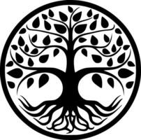 Tree, Black and White Vector illustration