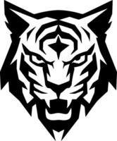 Tigre - negro y blanco aislado icono - vector ilustración