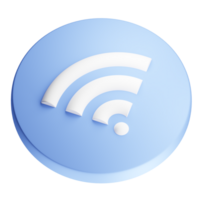 3D rendering of wifi icon circle. Transmission of communication signal in apartment and office network. Realistic PNG illustration isolated on transparent background