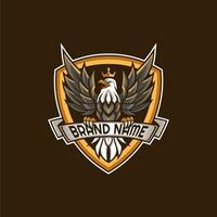 Eagle logo with shield and crown vector