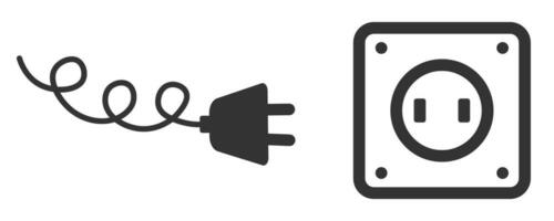 Electric socket with a plug. Vector icon
