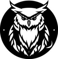 Owl - Black and White Isolated Icon - Vector illustration