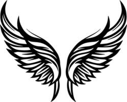 Wings, Black and White Vector illustration