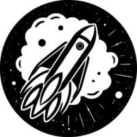 cohete - minimalista y plano logo - vector ilustración