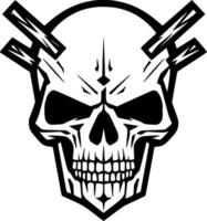 Skull, Black and White Vector illustration