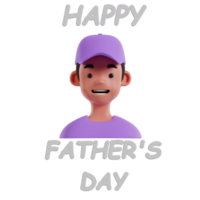 Father's day 3d icon element for ui ux or apps png