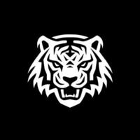 Tigre - negro y blanco aislado icono - vector ilustración