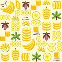 Seamless pattern with bananas in simple style vector