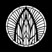 Stained Glass, Black and White Vector illustration