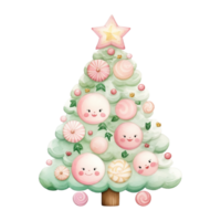 ai generatief schattig pastel element Kerstmis boom png