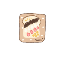 Dessert Toast mit Erdbeere und Schokolade png