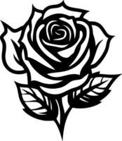 Rose, Black and White Vector illustration