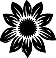 Flower - Black and White Isolated Icon - Vector illustration