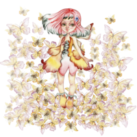 Composition of fairy with butterflies. png