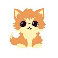 Cute cat isolated on white background. Vector illustration