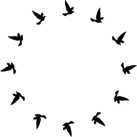 fond d'écran de motif de silhouettes d'oiseaux volants. png transparent. oiseau isolé volant. conception de tatouage. modèle pour carte, paquet et papier peint.