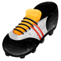 Isolated cute football soccer shoes in watercolor style and transparent background png