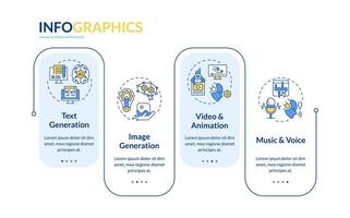 2D AI for SEO vector infographics template, data visualization with 4 steps, process timeline chart.