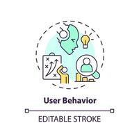 Editable user behavior icon concept, isolated vector, AI for SEO thin line illustration. vector