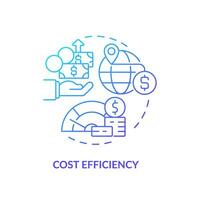 2D gradient cost efficiency icon, isolated vector, foreign direct investment thin line illustration. vector