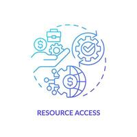 2D gradient resource access icon, isolated vector, foreign direct investment thin line illustration. vector