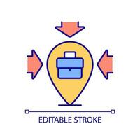 Customizable linear icon representing host country concept, isolated vector, FDI thin line illustration. vector