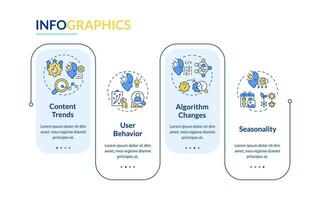 2D AI for SEO vector infographics template, data visualization with 4 steps, process timeline chart.